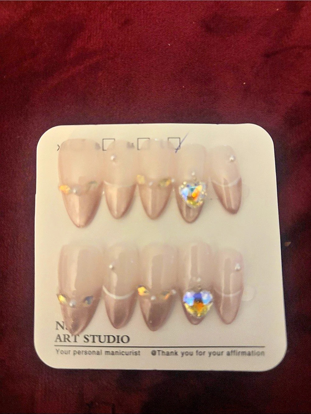 Pink & Gold Press-On Nails NWT